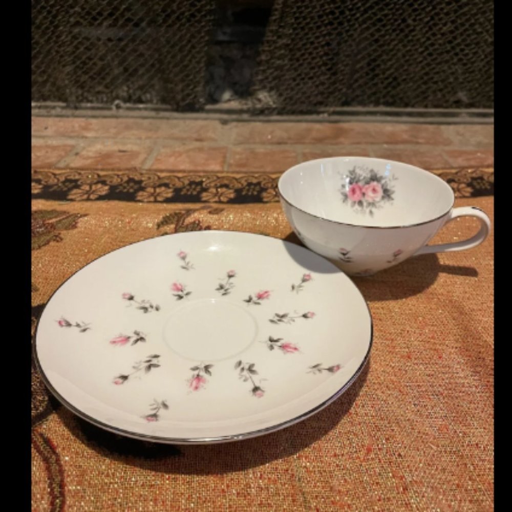 Rosebud by HARMONY HOUSE CHINA Flat Cup & Saucer Set